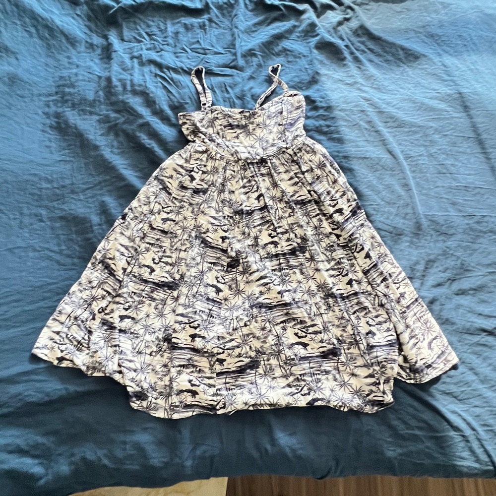 Tropical Print Dress with Pockets